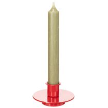 Product Small red candle holders for 8cm taper candles, 3 pieces