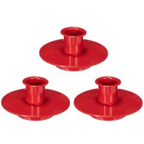 Product Small red candle holders for 8cm taper candles, 3 pieces