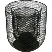 Product Candlestick black metal wire basket Ø28.5/18cm set of 2