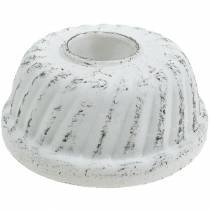 Product Candle holder Bundt cake baking pan Shabby Chic White Ø7.2cm H3cm 2pcs