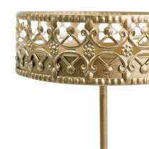 Product Filigree candle holder for sticking Golden Ø6.4cm H12.5cm 4 pcs Antique look