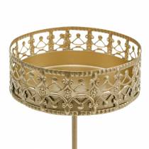 Product Floral Candle Holders for Sticking Golden Ø7.4cm H12.5cm 4 pcs Antique Look