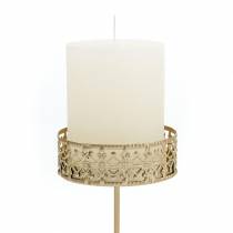 Product Floral Candle Holders for Sticking Golden Ø7.4cm H12.5cm 4 pcs Antique Look