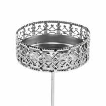 Product Floral Candle Holders Silver Ø7.4cm H12.5cm Antique Look 4 pcs