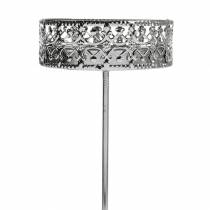 Product Floral Candle Holders Silver Ø7.4cm H12.5cm Antique Look 4 pcs