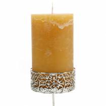 Product Floral Candle Holders for Sticking Silver Ø8.8cm H13.7cm 4 pcs Antique Look