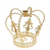 Candlestick crown, table decoration, Advent, metal crown Golden Ø14cm H13cm