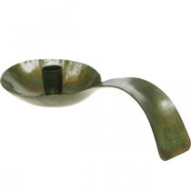 Product Candlestick metal antique look spoon with patina 25x11x5cm