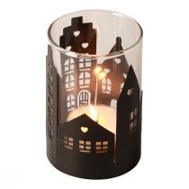 Product Candle holder city silhouette, lantern Christmas Ø8cm H12cm