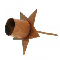 Product Star candle holder for sticking, rust-plated Advent decoration, 6 cm, 4 pieces