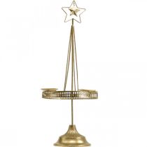 Product Candlestick Pillar Candle Star Gold Ø23cm H49.5cm