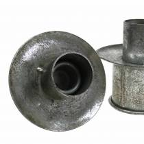 Product Step candle holder set silver antique Ø9.5-10.5cm H7-14cm 4pcs