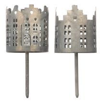 Product Tealight holder and candle holder with spike, house design, 6cm, 2 pieces