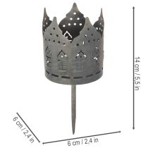 Product Tealight holders with spike, house-shaped holders for pillar candles, 6cm, 2 pieces