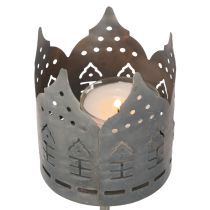 Product Tealight holders with spike, house-shaped holders for pillar candles, 6cm, 2 pieces