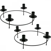 Product Candle Ring Taper Candles Candle Holder Black Ø33.5cm H11cm 2 pcs