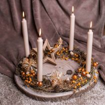 Candle ring candle holder metal matt gold Ø35cm
