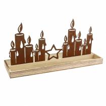 Product Wooden tray candle silhouette patina 35cm × 14cm