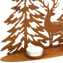 Candlestick window decoration deer in the forest rust decoration 38x30cm