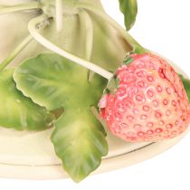 Product Candle holder metal strawberry decoration summer cream H13cm
