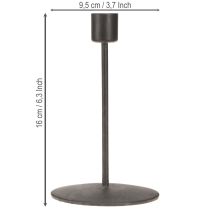 Product Candlestick metal candle holder antique brown H16cm 2pcs