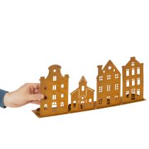 Product Candlestick Christmas lights Decoration Houses Rust 52×12cm