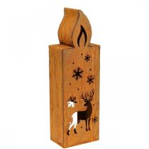 Tea light holder Christmas patina deer candle 35x11cm