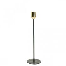 Product Candle holder gold / black, candlestick made of metal H29cm Ø2.2cm