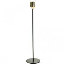 Product Candlestick, metal candle holder, golden / black H33.5cm Ø2.2cm