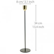 Product Candlestick, metal candle holder, golden / black H33.5cm Ø2.2cm