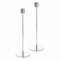 Product Metal candle holder set for taper candles silver Ø2.2cm H28cm 2pcs