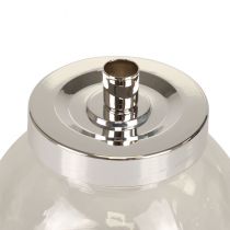 Product Candlestick Glass Metal Candle Holder Silver Ø10.5cm 4 pcs