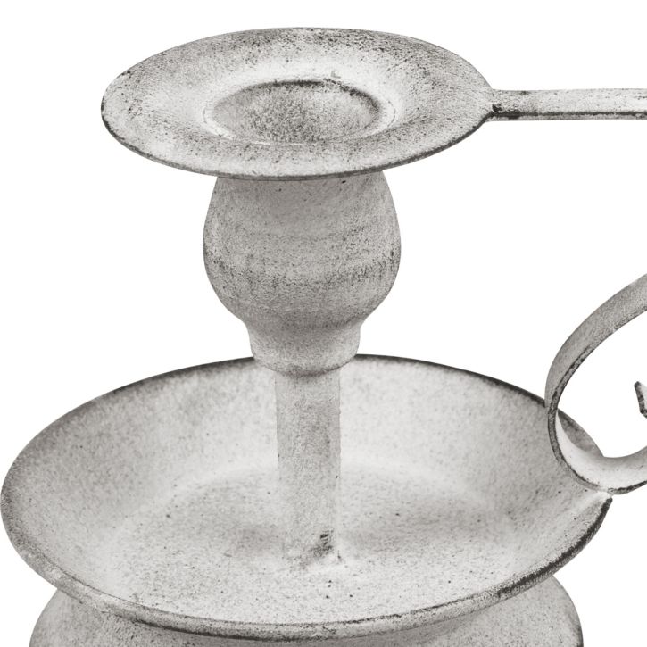 Product Candlestick metal candlestick handle white grey 12.5cm