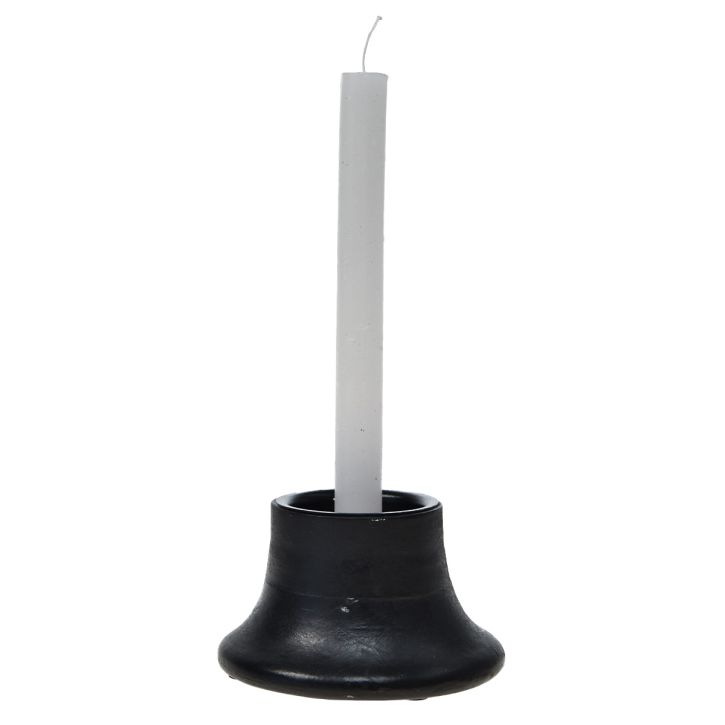 Product Candlestick black candle holder ceramic Ø12.5cm H7cm