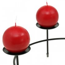 Product Candlestick for 4 candles black metal table decoration Ø23.5cm 2pcs