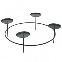 Product Candlestick for 4 candles Black metal candle holder Ø28.5cm 2pcs