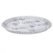 Product Candle plate cake tin with 4 candle holders white Ø25cm