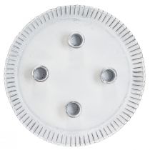 Product Candle plate cake tin with 4 candle holders white Ø25cm