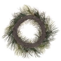 Product Artificial pine branch wreath with cones 60 cm