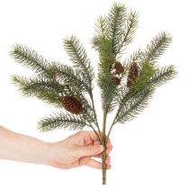 Product Artificial fir branch with cone decoration, 41cm