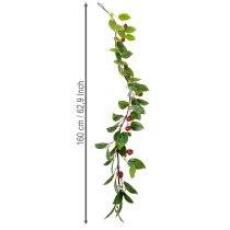 Product Artificial garland with cherries. Perfect for natural room decoration. Floral look. 160cm.