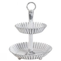 Product Etagere Shabby Chic Metal White 2-tier Ø16.5cm