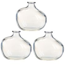 Product Small glass vase clear modern mini vase glass blue 11×6×10cm 3pcs