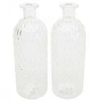 Small glass vase vase honeycomb look decorative vase glass H20cm 6pcs