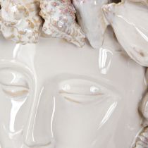 Product Ceramic Head Vase with Shells – Mediterranean Decorative Bust for Plants &amp; Flowers 25cm
