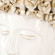 Product Head Vase Ceramic Vase with Roses White Brown Ø19cm H2.5cm