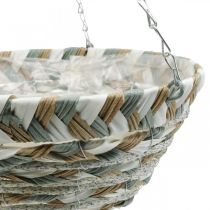 Plant basket for hanging, flower basket braided white, grey, natural H16cm Ø30cm