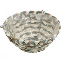 Product Plant basket for hanging, flower basket braided white, grey, natural H16cm Ø30cm