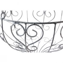 Product Basket metal for hanging metal decoration white grey Ø24cm H19cm