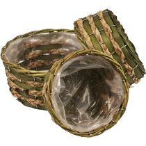 Product Basket plant basket braided green 30×24/26×20/22×15cm set of 3
